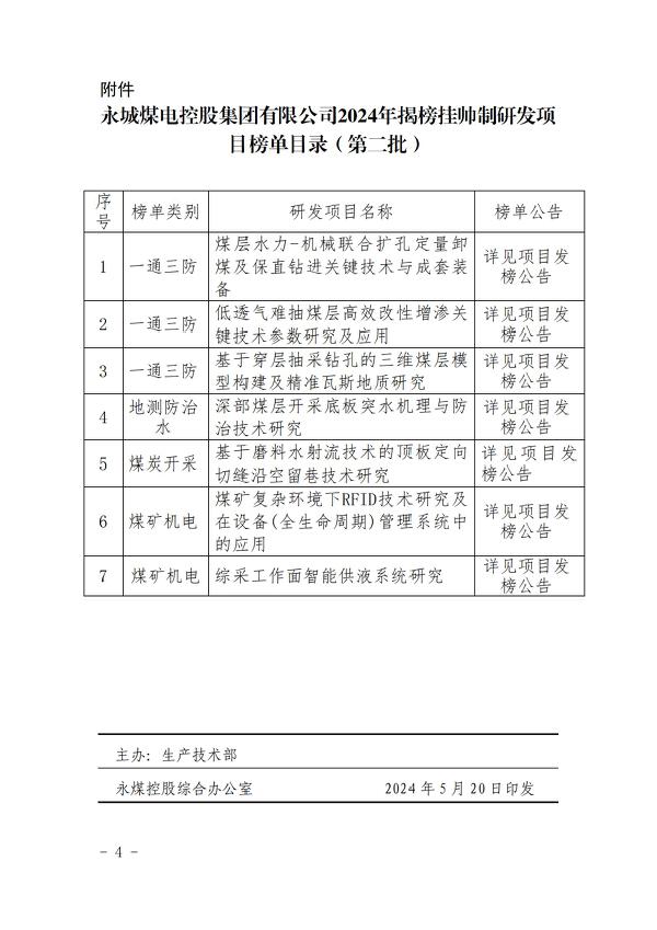 九游体育控股（2024）199 號永城九游体育煤電控股集團(tuán)有限公司2024年揭榜掛帥制研發(fā)項(xiàng)目榜單公告（第二批）_03